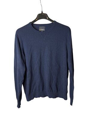 Wallin & Bros Mens Sweater Size XL Crew Neck Blue Cotton Cashmere